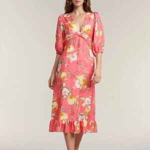 Forever New Melbourne Cartier Linen Midi Dress size 8